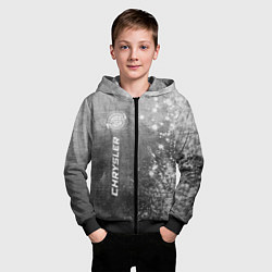 Толстовка на молнии детская Chrysler - grey gradient по-вертикали, цвет: 3D-черный — фото 2