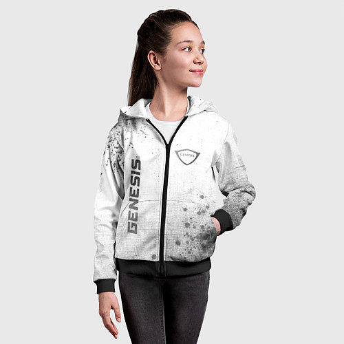 Детская толстовка на молнии Genesis - white gradient вертикально / 3D-Черный – фото 4