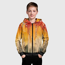 Толстовка на молнии детская Красочная текстура с блестяшками, цвет: 3D-черный — фото 2