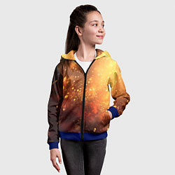 Толстовка на молнии детская Золотая блестящая текстура, цвет: 3D-синий — фото 2