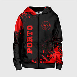 Детская толстовка на молнии Porto - red gradient вертикально