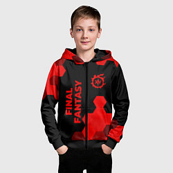 Толстовка на молнии детская Final Fantasy - red gradient вертикально, цвет: 3D-черный — фото 2