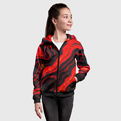 Толстовка на молнии детская Срез магматической породы, цвет: 3D-черный — фото 2