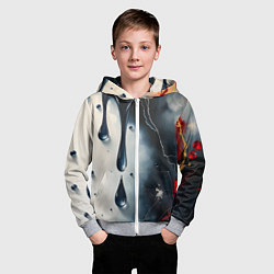 Толстовка на молнии детская Сюрреалистичная абстракция с каплями, цвет: 3D-меланж — фото 2