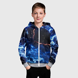 Толстовка на молнии детская Звезды и молнии в разломе плит, цвет: 3D-меланж — фото 2