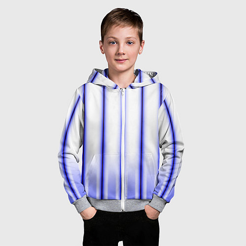 Детская толстовка на молнии Striped suit / 3D-Меланж – фото 3