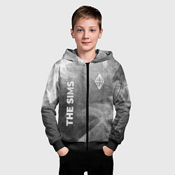 Толстовка на молнии детская The Sims - grey gradient вертикально, цвет: 3D-черный — фото 2