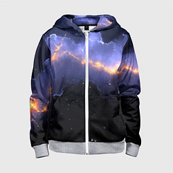Детская толстовка на молнии Молния в фиолетовом небе текстура