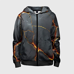 Детская толстовка на молнии Серая текстура с золотым изломом