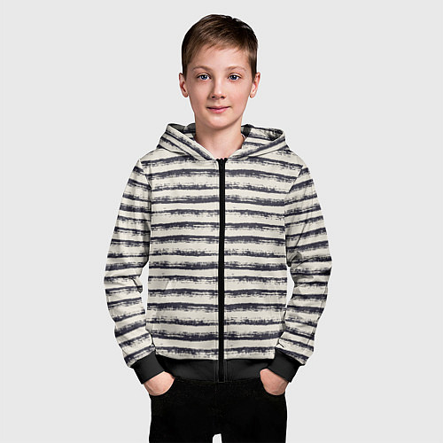 Детская толстовка на молнии Тёмные полосы на светлом / 3D-Черный – фото 3