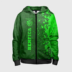 Детская толстовка на молнии Benfica - green gradient по-вертикали