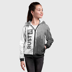 Толстовка на молнии детская Rust - white gradient по-вертикали, цвет: 3D-черный — фото 2