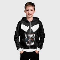 Толстовка на молнии детская Веном жрет, цвет: 3D-белый — фото 2
