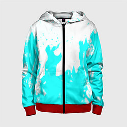 Толстовка на молнии детская Голубой огонь текстура, цвет: 3D-красный