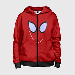 Толстовка на молнии детская Человек паук глаза питера, цвет: 3D-черный