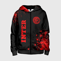 Детская толстовка на молнии Inter - red gradient вертикально