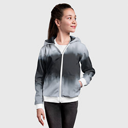 Толстовка на молнии детская Разводы черной краски, цвет: 3D-белый — фото 2