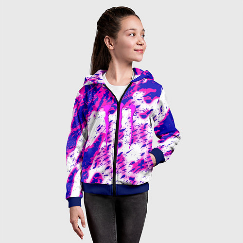 Детская толстовка на молнии Monster energy краски гранж / 3D-Синий – фото 4