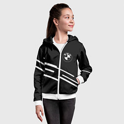 Толстовка на молнии детская BMW geometry line, цвет: 3D-белый — фото 2