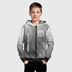 Толстовка на молнии детская Mercedes - grey gradient вертикально, цвет: 3D-черный — фото 2
