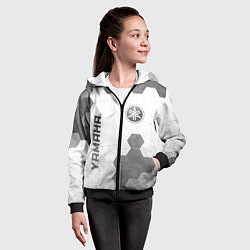 Толстовка на молнии детская Yamaha - white gradient вертикально, цвет: 3D-черный — фото 2