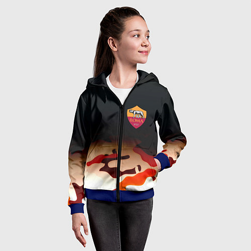 Детская толстовка на молнии Roma камуфляжный стиль / 3D-Синий – фото 4