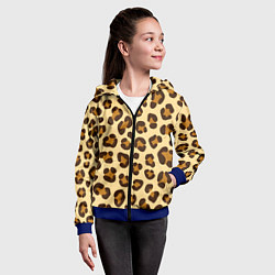 Толстовка на молнии детская Паттерн с пятнами леопарда, цвет: 3D-синий — фото 2