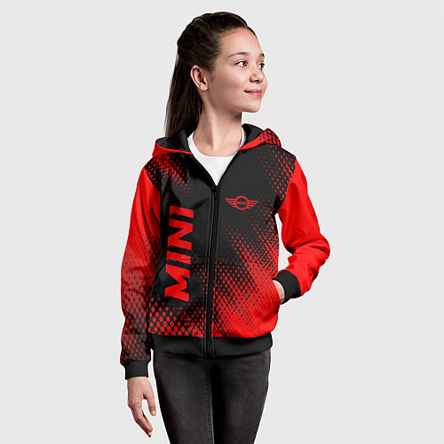 Детская толстовка на молнии Mini - red gradient вертикально / 3D-Черный – фото 4