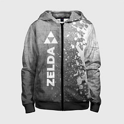 Детская толстовка на молнии Zelda - grey gradient по-вертикали