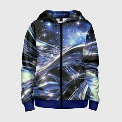 Детская толстовка на молнии Закрученные линии и звезды - космическая абстракци