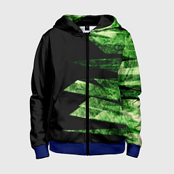 Толстовка на молнии детская Color green black, цвет: 3D-синий