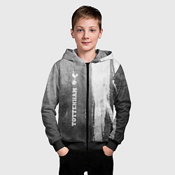 Толстовка на молнии детская Tottenham - grey gradient по-вертикали, цвет: 3D-черный — фото 2