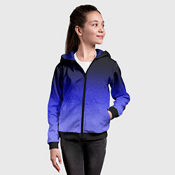 Толстовка на молнии детская Градиент индиго из чёрно в синий текстура крошка, цвет: 3D-черный — фото 2