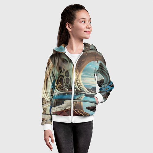 Детская толстовка на молнии Современная пещера / 3D-Белый – фото 4