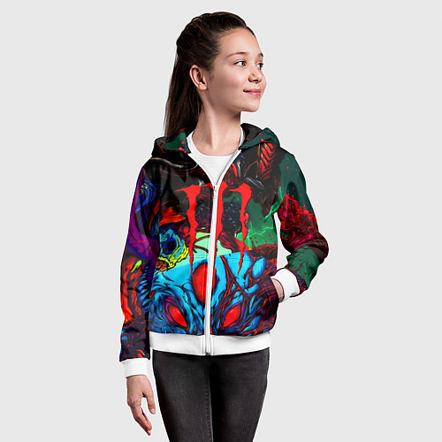 Детская толстовка на молнии Monster energy hyperbeast / 3D-Белый – фото 4
