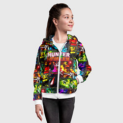 Толстовка на молнии детская Hunter x hunter neon anime, цвет: 3D-белый — фото 2