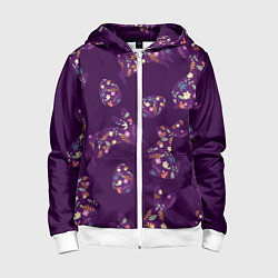 Толстовка на молнии детская Кролики и яйца, цвет: 3D-белый