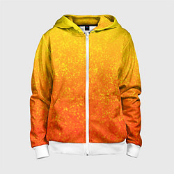 Толстовка на молнии детская Огненный жёлто-оранжевый текстурированый градиент, цвет: 3D-белый
