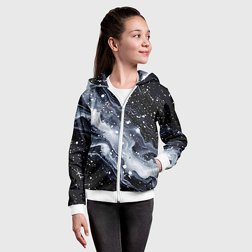 Детская толстовка на молнии Млечный путь в космоссе / 3D-Белый – фото 4