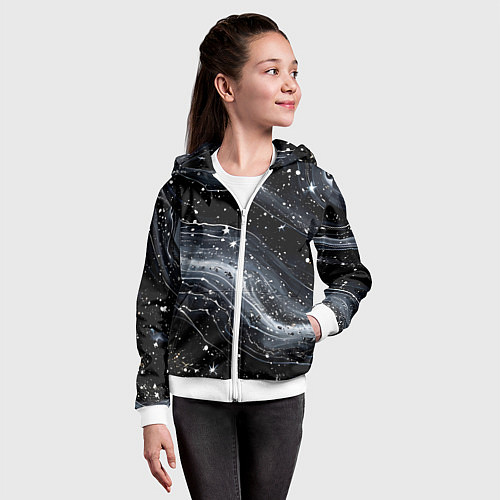 Детская толстовка на молнии Космические дали / 3D-Белый – фото 4