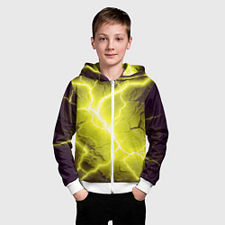 Толстовка на молнии детская Color yellow black, цвет: 3D-белый — фото 2