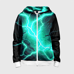 Детская толстовка на молнии Color light blue black