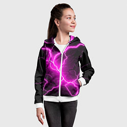 Толстовка на молнии детская The color is pink and black, цвет: 3D-белый — фото 2