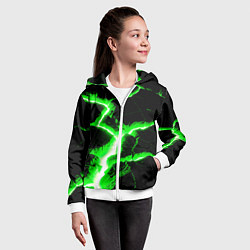 Толстовка на молнии детская Разлом, цвет: 3D-белый — фото 2