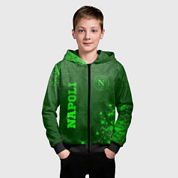 Толстовка на молнии детская Napoli - green gradient вертикально, цвет: 3D-черный — фото 2