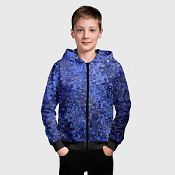 Толстовка на молнии детская Синий ультрамарин абстрактная текстура, цвет: 3D-черный — фото 2