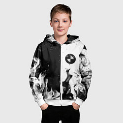 Толстовка на молнии детская BMW black fire, цвет: 3D-белый — фото 2