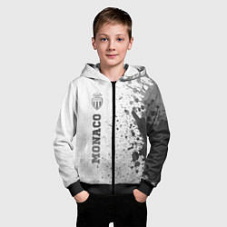 Толстовка на молнии детская Monaco - white gradient по-вертикали, цвет: 3D-черный — фото 2