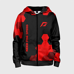 Детская толстовка на молнии Need for Speed - red gradient вертикально