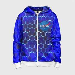 Детская толстовка на молнии Nasa голубая броня